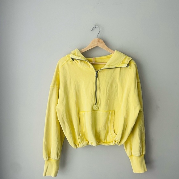 Free People Movement Lemon Cropped Hoodie - Picture 1 of 7